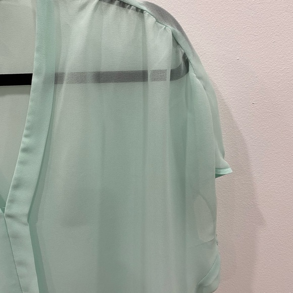 Victoria’s Secret V-Neck mint green semi sheer blouse. - Picture 4 of 5